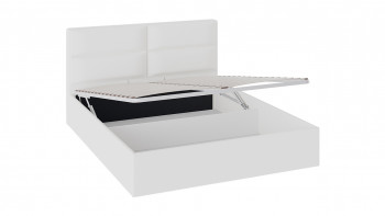 Кровать «Глосс» с мягкой обивкой и подъемным механизмом тип 1 (1400) (Белая) в Кедровом - kedrovyi.mebel54.com | фото