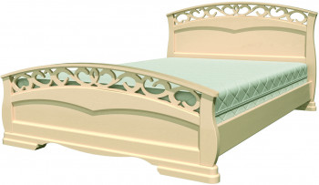 Кровать Грация-1 из массива сосны 1400*2000 Слоновая кость в Кедровом - kedrovyi.mebel54.com | фото