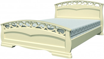 Кровать Грация-1 из массива сосны 1600*2000 Слоновая кость в Кедровом - kedrovyi.mebel54.com | фото