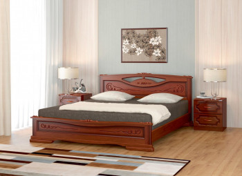 Кровать Карина-7 из массива сосны 1400*2000 Орех в Кедровом - kedrovyi.mebel54.com | фото