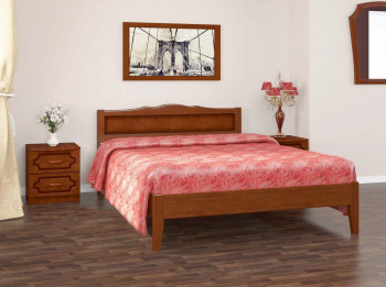 Кровать Карина-7 из массива сосны 1600*2000 Орех в Кедровом - kedrovyi.mebel54.com | фото
