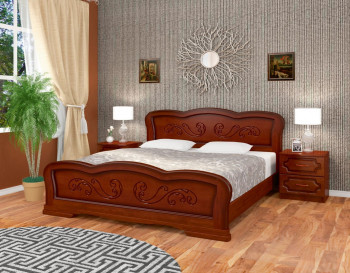 Кровать Карина-8 из массива сосны 1200*2000 Орех в Кедровом - kedrovyi.mebel54.com | фото