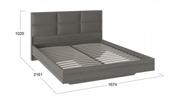 Кровать «Либерти» с мягким изголовьем Хадсон/Ткань Грей/1600 в Кедровом - kedrovyi.mebel54.com | фото