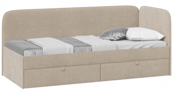 Кровать «Молли» с мягкой обивкой (900) тип 1 (Микровелюр Scandi Cream 03) в Кедровом - kedrovyi.mebel54.com | фото