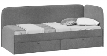 Кровать «Молли» с мягкой обивкой (900) тип 1 (Микровелюр Scandi Graphite 22) в Кедровом - kedrovyi.mebel54.com | фото