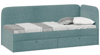 Кровать «Молли» с мягкой обивкой (900) тип 1 (Микровелюр Scandi Indigo 11) в Кедровом - kedrovyi.mebel54.com | фото