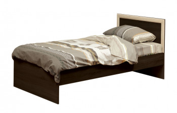 Кровать одинарная 21.55 (шир. 900) с настилом (венге/профиль дуб линдберг)/осн. в Кедровом - kedrovyi.mebel54.com | фото