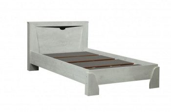 Кровать одинарная 33.07 с настилом "Лючия" (ш. 900)/(бетон пайн белый / венге / белый) в Кедровом - kedrovyi.mebel54.com | фото