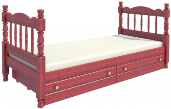 Кровать одинарная Аленка из массива сосны 800*1890 Орех в Кедровом - kedrovyi.mebel54.com | фото