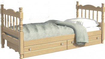 Кровать одинарная Аленка из массива сосны 800*1890 Сосна в Кедровом - kedrovyi.mebel54.com | фото