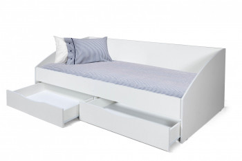 Кровать одинарная "Фея - 3" (симметричная) New/(белый / белый / ДВПО: белый) в Кедровом - kedrovyi.mebel54.com | фото