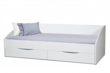 Кровать одинарная "Фея - 3" (симметричная) New/(белый / белый / ДВПО: белый) в Кедровом - kedrovyi.mebel54.com | фото