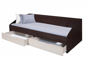 Кровать одинарная "Фея - 3" (симметричная) New (венге / вудлайн кремовый / ДВПО: белый) в Кедровом - kedrovyi.mebel54.com | фото