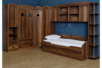 Кровать с 2-мя ящиками «Навигатор» (Дуб Каньон) в Кедровом - kedrovyi.mebel54.com | фото