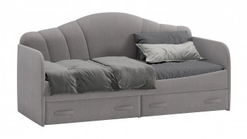 Кровать с мягкой спинкой и ящиками «Сабрина» 900 Светло-серый в Кедровом - kedrovyi.mebel54.com | фото