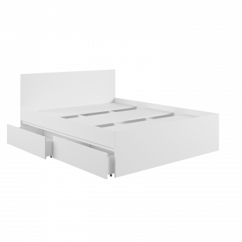 Кровать с ящиками К1.6М Мадера Белый в Кедровом - kedrovyi.mebel54.com | фото