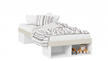 Кровать «Сканди»  Дуб Гарден/Белый в Кедровом - kedrovyi.mebel54.com | фото