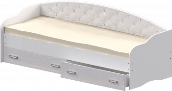 Кровать Софа-7 с мягкой спинкой (800х1900) Белый в Кедровом - kedrovyi.mebel54.com | фото