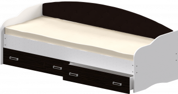 Кровать Софа-7 с мягкой спинкой (800х1900) Белый/Венге в Кедровом - kedrovyi.mebel54.com | фото