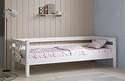 Кровать Соня Вариант 2 с задней защитой Белый полупрозрачный в Кедровом - kedrovyi.mebel54.com | фото