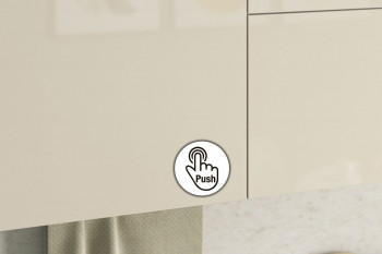 Кухонный гарнитур "Бостон 1.6" белый/крем глянец/дуб скальный глянец в Кедровом - kedrovyi.mebel54.com | фото