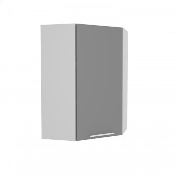 Квадро ВПУ 600 шкаф верхний угловой высокий (Белый софт/корпус Серый) в Кедровом - kedrovyi.mebel54.com | фото
