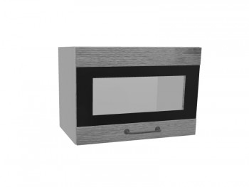 Лофт ПГСФ 500 шкаф верхний горизонтальный со стеклом и фотопечатью (Дуб цикорий/корпус Серый) в Кедровом - kedrovyi.mebel54.com | фото