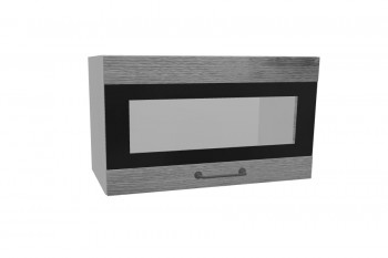 Лофт ПГСФ 600 шкаф верхний горизонтальный со стеклом и фотопечатью (Дуб цикорий/корпус Серый) в Кедровом - kedrovyi.mebel54.com | фото