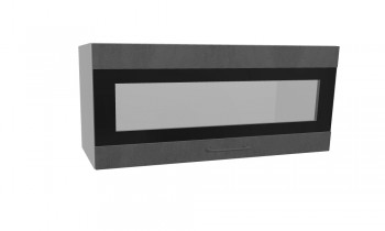 Лофт ПГСФ 800 шкаф верхний горизонтальный со стеклом и фотопечатью (Бетон темный/корпус Серый) в Кедровом - kedrovyi.mebel54.com | фото