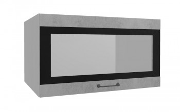 Лофт ВПГСФ 800 шкаф верхний горизонтальный со стеклом высокий с фотопечатью (Бетон светлый/корпус Серый) в Кедровом - kedrovyi.mebel54.com | фото
