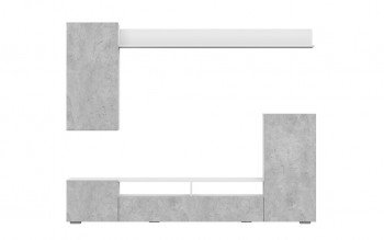 Мебель для гостиной МГС 4 (Белый/Цемент светлый) в Кедровом - kedrovyi.mebel54.com | фото