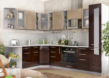 Модульная кухня Капля (Белый глянец/Лайм глянец) в Кедровом - kedrovyi.mebel54.com | фото