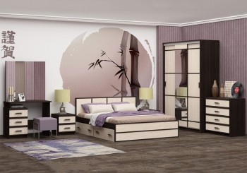 Модульная спальня Сакура в Кедровом - kedrovyi.mebel54.com | фото