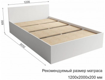 МС Мори Кровать КРМ 1200.1 (МП/3) Белый в Кедровом - kedrovyi.mebel54.com | фото