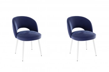 Набор стульев Моли 2 шт (синий велюр/белый) в Кедровом - kedrovyi.mebel54.com | фото