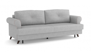 Оливер / диван - кровать 3-х местн. (еврокнижка) (велюр велутто серебряный 52 в Кедровом - kedrovyi.mebel54.com | фото
