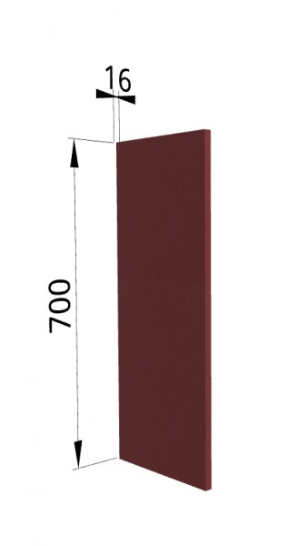 Панель торцевая П Квадро (для шкафа верхнего) Красная кожа в Кедровом - kedrovyi.mebel54.com | фото