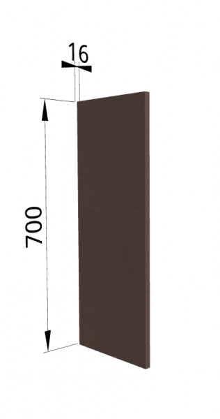 Панель торцевая П Квадро (для шкафа верхнего) Шоколад кожа в Кедровом - kedrovyi.mebel54.com | фото