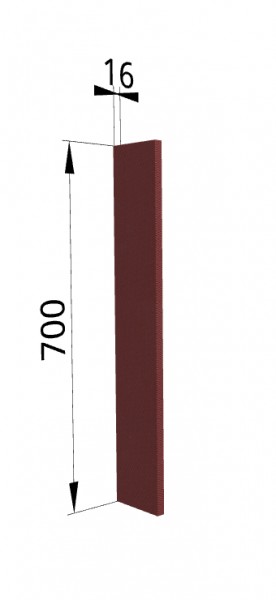 Панель торцевая ПТ 400 Квадро (для шкафа торцевого верхнего) Красная кожа в Кедровом - kedrovyi.mebel54.com | фото
