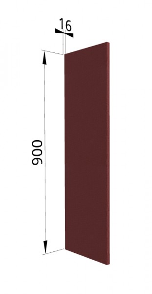 Панель торцевая ВП Квадро (для шкафа верхнего высокого) Красная кожа в Кедровом - kedrovyi.mebel54.com | фото