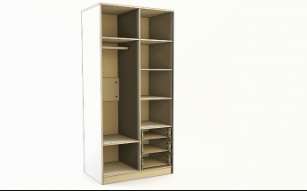 Шкаф 2-х створчатый с ящиками Грэйси (Розовый/Серый/корпус Клен) в Кедровом - kedrovyi.mebel54.com | фото