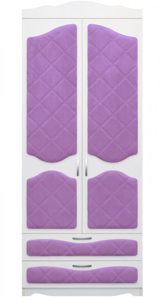 Шкаф 2-х створчатый с ящиками серии Иллюзия 67 Светло-фиолетовый в Кедровом - kedrovyi.mebel54.com | фото