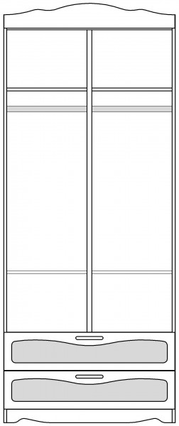 Шкаф 2-х створчатый с ящиками серии Иллюзия 71 Бордовый в Кедровом - kedrovyi.mebel54.com | фото