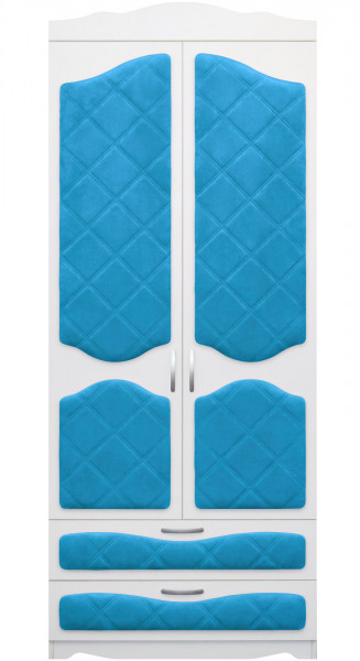 Шкаф 2-х створчатый с ящиками серии Иллюзия 84 Ярко-голубой в Кедровом - kedrovyi.mebel54.com | фото