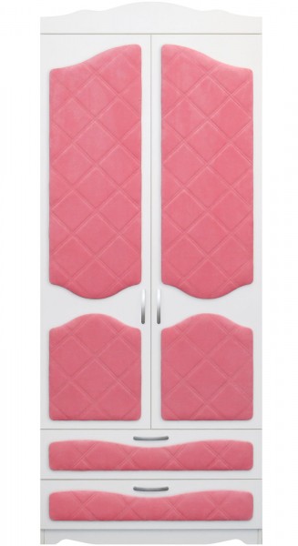 Шкаф 2-х створчатый с ящиками серии Иллюзия 89 Розовый в Кедровом - kedrovyi.mebel54.com | фото