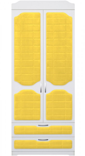 Шкаф 2-х створчатый с ящиками серии Спорт 74 Жёлтый в Кедровом - kedrovyi.mebel54.com | фото