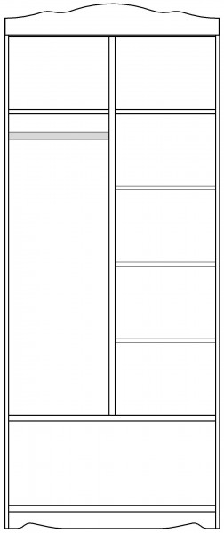 Шкаф 2-х створчатый серии Иллюзия 33 Сиреневый в Кедровом - kedrovyi.mebel54.com | фото