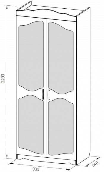 Шкаф 2-х створчатый серии Иллюзия 71 Бордовый в Кедровом - kedrovyi.mebel54.com | фото