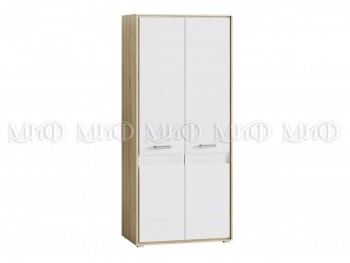 Шкаф 2-х створчатый спальня Фортуна (Дуб сонома/белый глянец) в Кедровом - kedrovyi.mebel54.com | фото