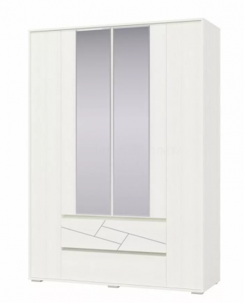 Шкаф 4-х дверный с ящиками Аделина 1600 Рамух белый в Кедровом - kedrovyi.mebel54.com | фото